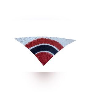 Hand Painted Red White & Blue Bandana Scarf Wrap Patriotic Purse Accessory